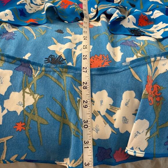 J. Crew Hi-Lo Dress Size Small Bright Blue Spring Summer Floral - Picture 6 of 10